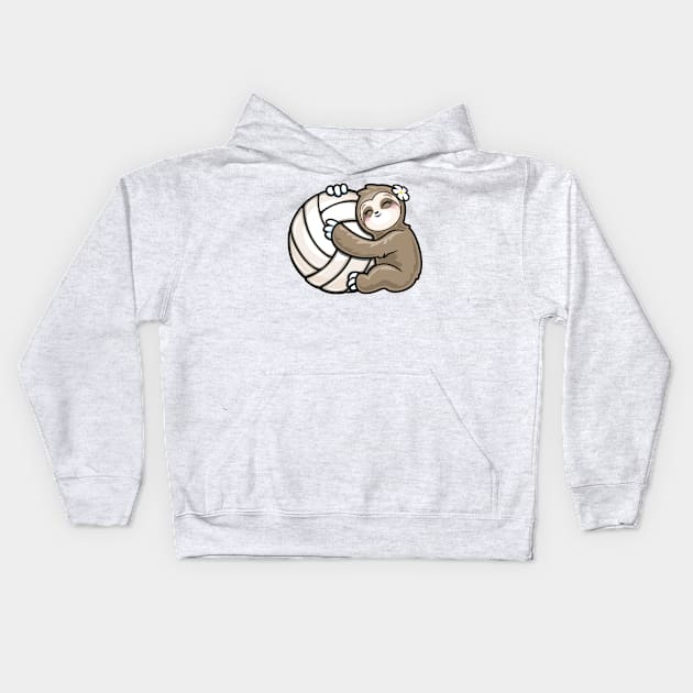 girls volleyball sloth lover Kids Hoodie by PnJ